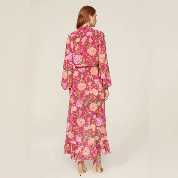 ROCOCO SAND Chloe Wrap Maxi Dress in Pink Size XS Long Gown - Picture 2 of 9